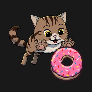 Siberian Cat excited to eat a donut T-Shirt