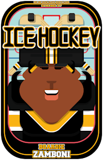 Ice Hockey Black and Yellow - Boardie Zamboni - Aretha version. Magnet