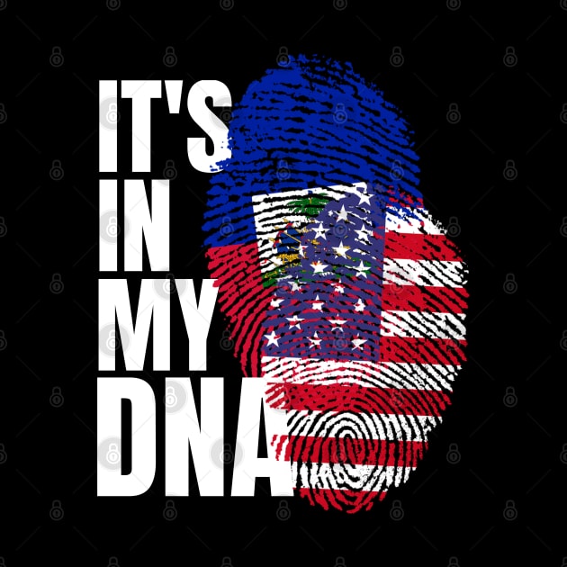 Haitian And American Mix DNA Heritage Flag Gift by Just Rep It!!