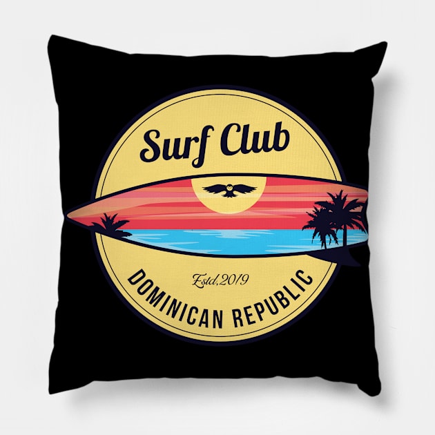 Dominican Republic surf beach Pillow by NeedsFulfilled