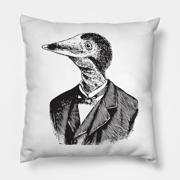 Man Bird Portrait Pillow by ANewKindOfWater