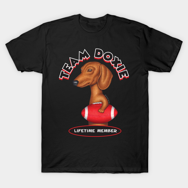 Discover Dachshund Holding Red Football - Dachshund Lovers - T-Shirt