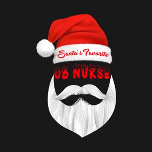 Santa's Favorite OB Nurse Funny Christmas Gifts T-Shirt