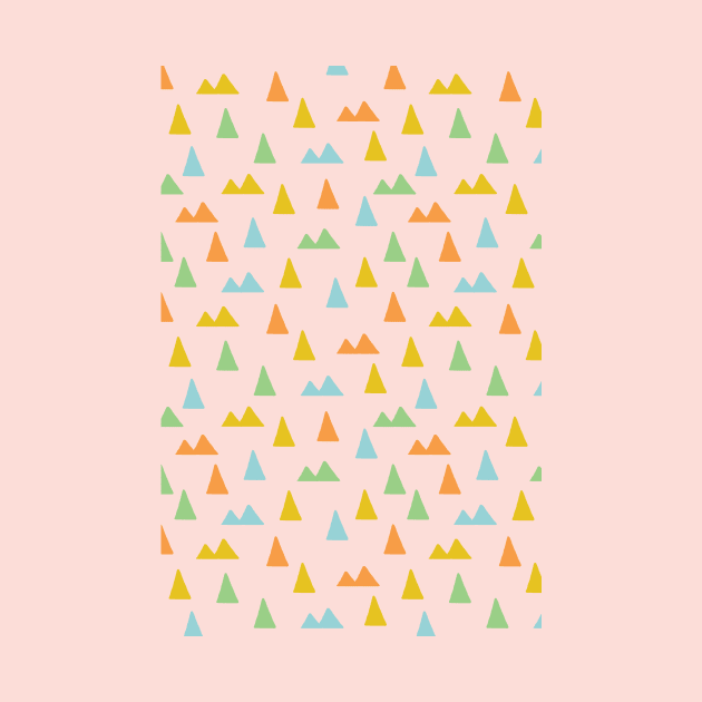 Minimalist triangles geometric pattern in pastel pink by Natalisa