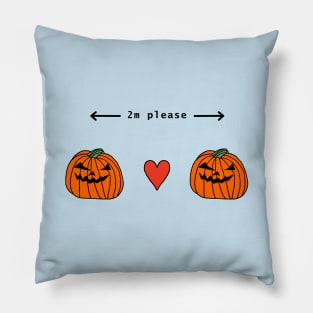 Social Distancing Pumpkin at Halloween Pillow