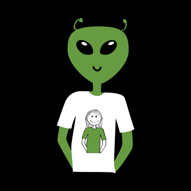 Alien Human T-shirt-T-shirt , Long hair (Dark backgrounds by Markadesign