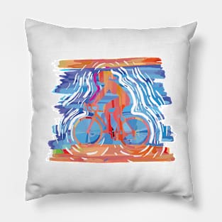 Road Bike Vintage Gift for Women Pillow