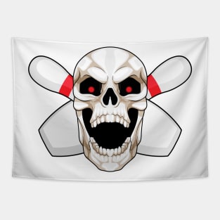 Skull Bowling Bowling pin Tapestry