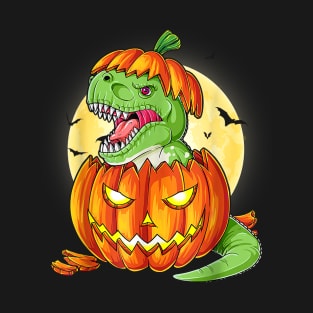 Pumpkasaurus Halloween T-Rex Dinosaur Pumpkin T-Shirt