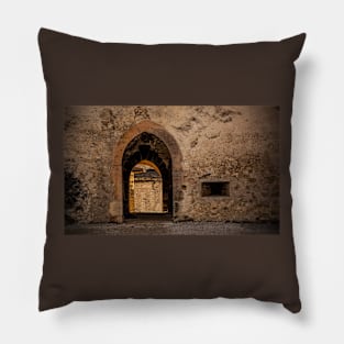 Doorway in Beseno Castle, Trentino, Italy Pillow