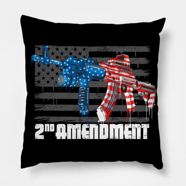 2nd Amendment US Flag MAGA KAG Pillow by CultTees