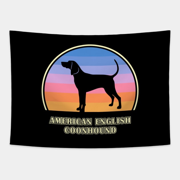 American English Coonhound Vintage Sunset Dog Tapestry by millersye