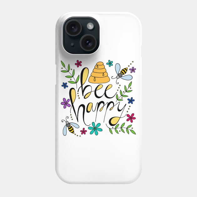 Bee Happy Phone Case by HLeslie Design