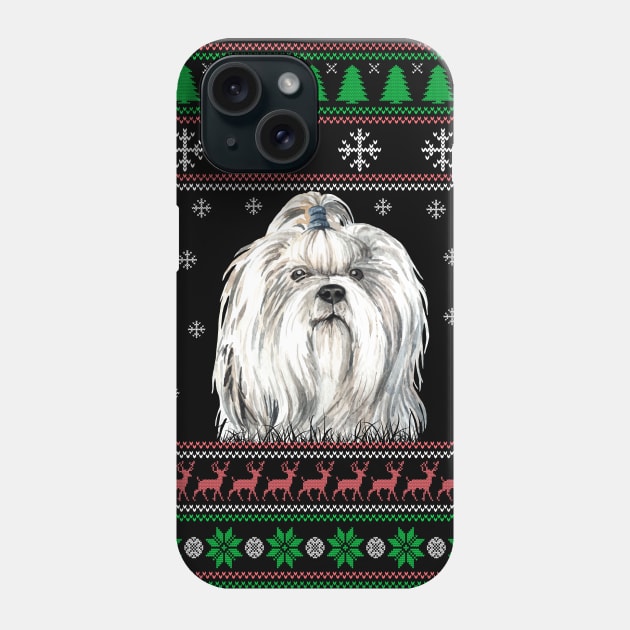 Cute Shih Tzu Dog Lover Ugly Christmas Sweater For Women And Men Funny Gifts Phone Case by uglygiftideas