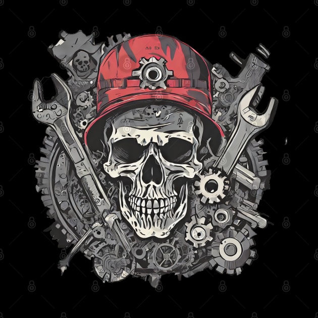 Skull steampunk monochrome by Tjhtt Autoarts