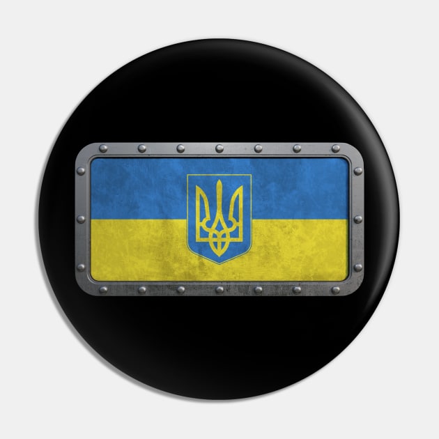 Rough Steel Ukrainian Flag Pin by jeffbartels