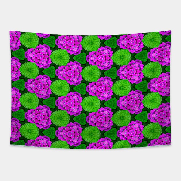 Beautiful and unique hydrangea flower pattern. Tapestry by PatternFlower