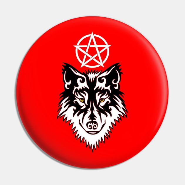 Werewolf-Pentagram - Lycanthropy Gifts Pin by TraditionalWitchGifts