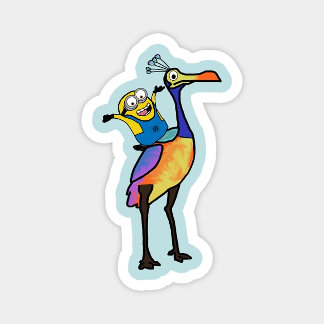 Minion Riding Kevin (from UP) Magnet by sammystc