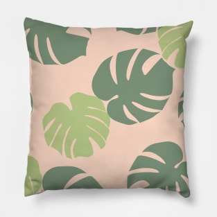 Pastel Monstera Pillow