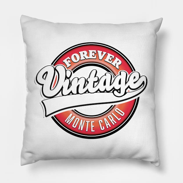 forever vintage monte carlo logo Pillow by nickemporium1