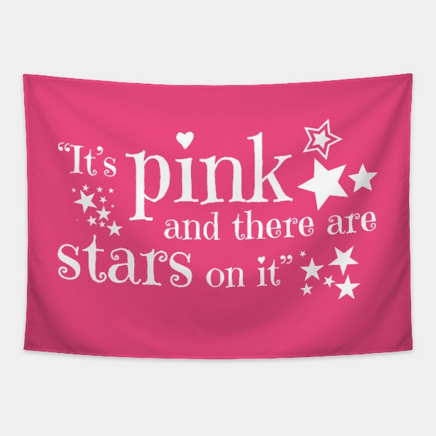 It's pink and there are stars on it Tapestry by mercenary