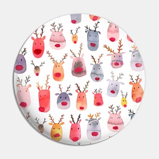 Pocket - Cute Winter Reindeers Kids Pin