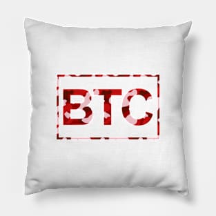 Bitcoin Red Camo Pillow