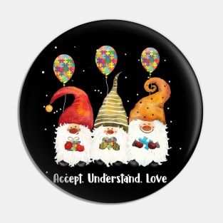 Accept Understand Love Autism Santa Pin