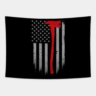 Thin Red Line Flag Firefighter Axe Tapestry