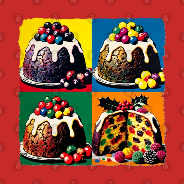 Pudding Pop: A Festive Explosion of Color - Christmas Pudding by PawPopArt