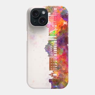 Catania skyline in watercolor background Phone Case