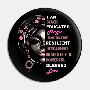 I Am Black Woman Afrocentric Pin