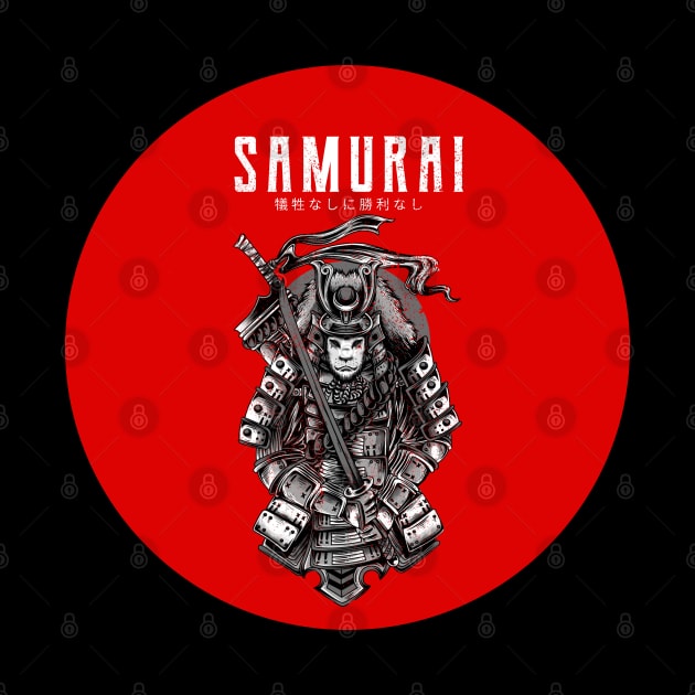 Samurai and Red sun by BearCaveDesigns