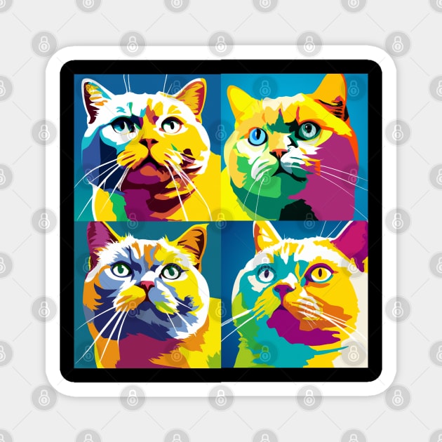 Burmilla Pop Art - Cat Lover Gift Magnet by PawPopArt