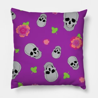 Skulls and flowers Pillow