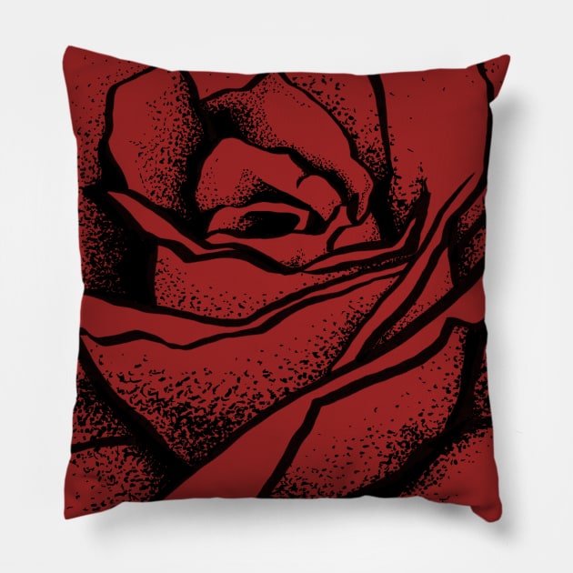 red rose Pillow by somatosis