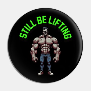 WEIGHT LIFTING ZOMBIE (BACK PRINT) Pin