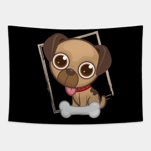 Brown Cute Dog Tapestry