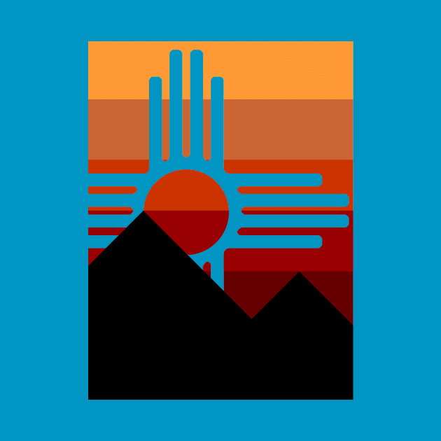 minimalist zia mountain sunset by pholange