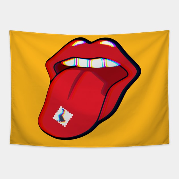 Goose band Acid Tab Trippy Tongue Tapestry by GypsyBluegrassDesigns