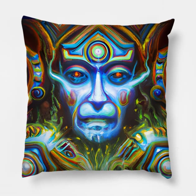 Techno-Shaman (10) Pillow by TheThirdEye