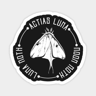 Luna Moth Design (white print) Magnet