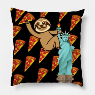 Sloth Pizza Rain NYC Pillow