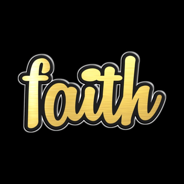 Shiny black and Gold FAITH word ver1 by Donperion