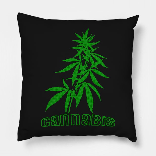 CANNABIS LEAVES Pillow by partjay