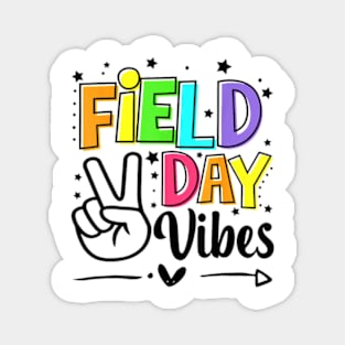 Field Day Vibes Funny For Teacher Kids Field Day 2024 Yellow T-Shirt Magnet