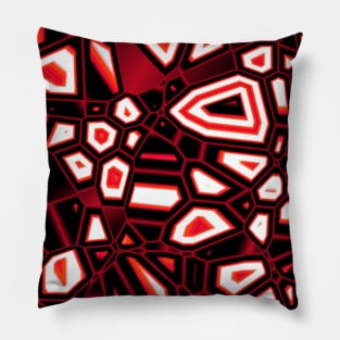 Red Black and White Abstract Pillow