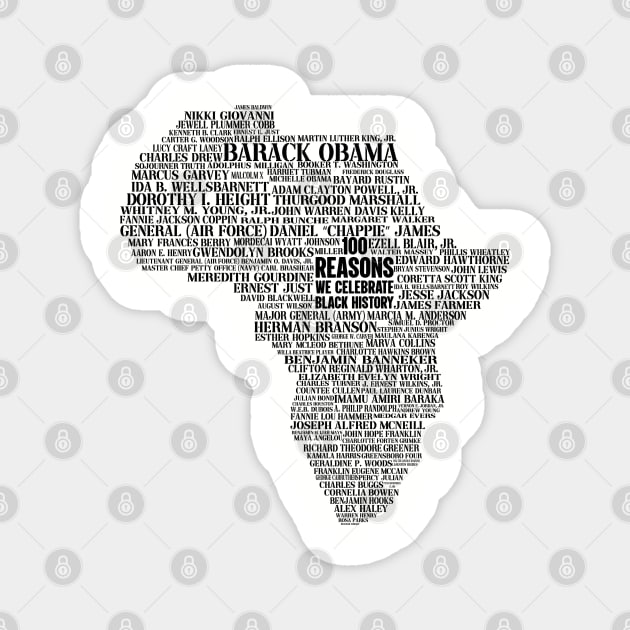 100 Reasons we celebrate black history, Africa, Black History, typography Magnet by UrbanLifeApparel