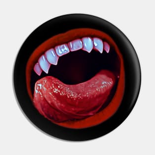 Vampire Snack Time | Fanged Vampire Lips Pin